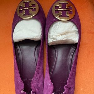 Tory Burch Reva Sweet Plum suede flats size 8.5